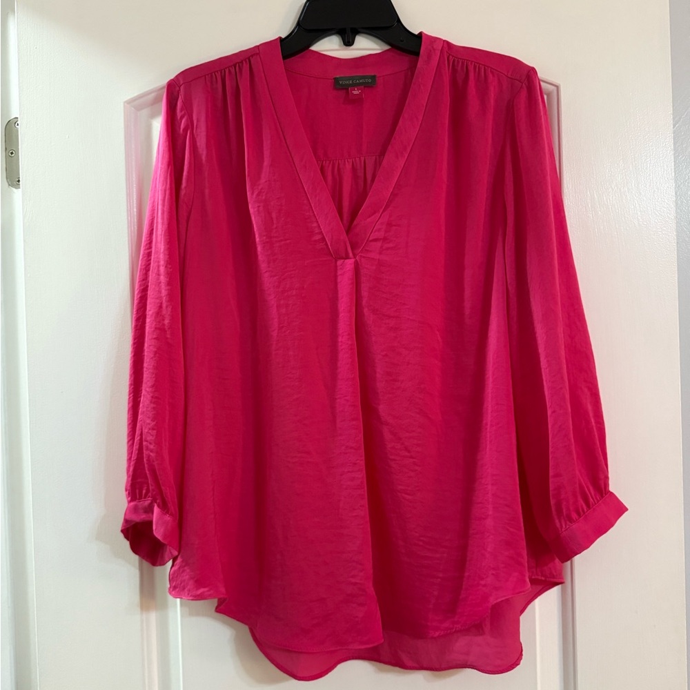 Vince Camuto Vibrant Pink Blouse Large